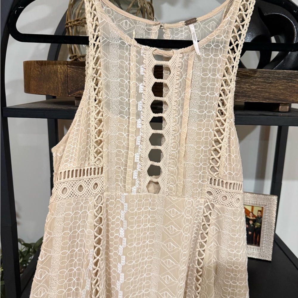 ✨ Free People Lace Fit & Flare Dress – Cream / Ivory size small✨ - Picture 5 of 9